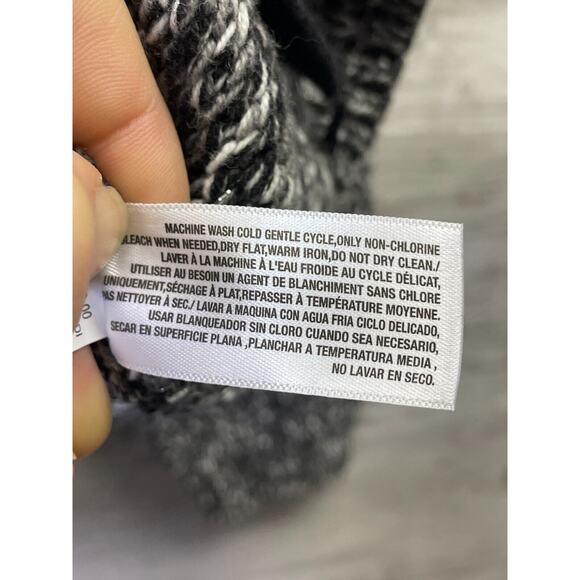 Old Navy Cardigan Sweater Womens M Black Marl Knit Full Zip Long Sleeve Metallic - Picture 8 of 10